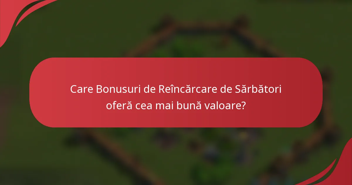 Care Bonusuri de Reîncărcare de Sărbători oferă cea mai bună valoare?