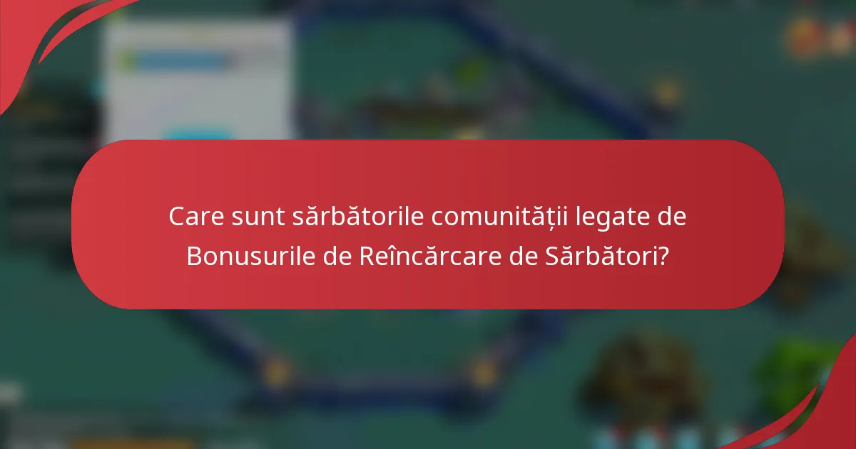 Care sunt sărbătorile comunității legate de Bonusurile de Reîncărcare de Sărbători?