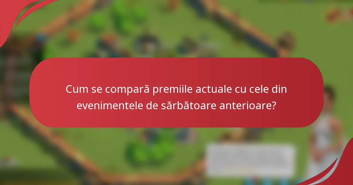 Cum se compară premiile actuale cu cele din evenimentele de sărbătoare anterioare?