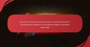 Bonusuri de reîncărcare aniversare pentru pachetele de bijuterii: recompense de sărbătoare, recunoașterea etapelor, aprecierea comunității