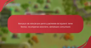 Bonusuri de reîncărcare pentru pachetele de bijuterii: teme festive, recompense sezoniere, sărbătoare comunitară