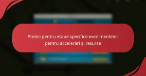 Premii pentru etape specifice evenimentelor pentru accelerări și resurse