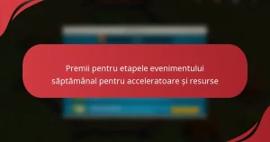Premii pentru etapele evenimentului săptămânal pentru acceleratoare și resurse